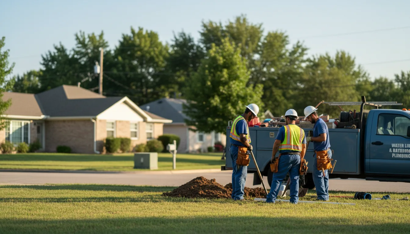 Residential water line and bathroom plumbing service in Ryan, IA